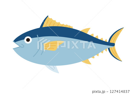 シンプルな鮪の横向きのイラスト 127414837
