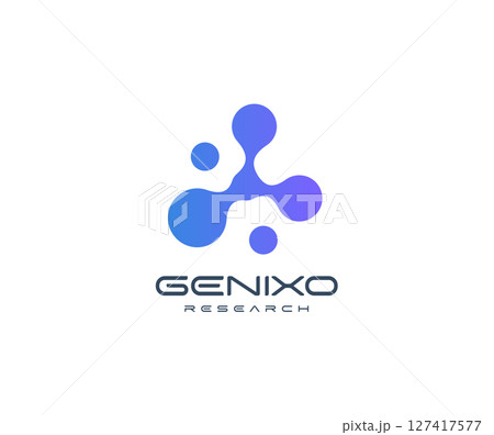 Abstract molecular logo with fusion organic shapes, representing science, biotech, and innovation. Ideal for tech startups, research firms, and data companies. Modern vector logo Abstract molecular logo with fusion organic shapes, representing science, biotech, and innovation. Ideal for tech startups, research firms, and data companies. Modern vector logo 127417577