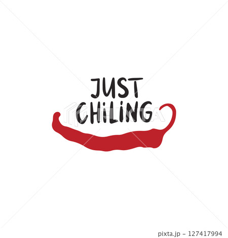 Handwritten lettering with chili pepper 127417994