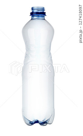 Empty plastic bottle standing on white background Empty plastic bottle standing on white background 127418097