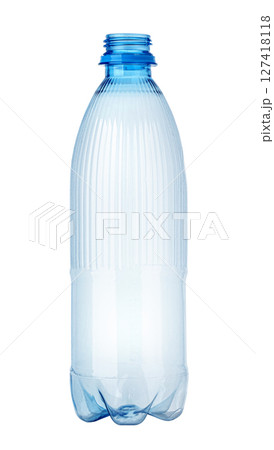 Empty plastic bottle standing on white background Empty plastic bottle standing on white background 127418118