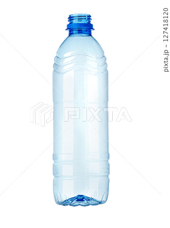 Empty plastic bottle standing on white background Empty plastic bottle standing on white background 127418120