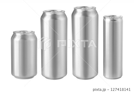 Aluminum slim cans isolated 127418141