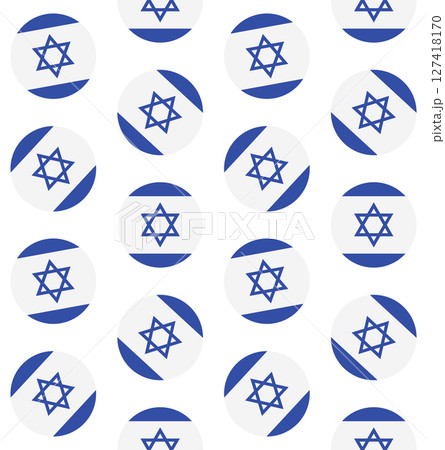 Vector seamless pattern of flat Israel flag circle Vector seamless pattern of flat Israel flag circle 127418170