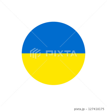 Vector flat round Ukraine flag 127418175