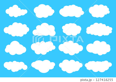 White clouds set on blue sky background. Vector illustration White clouds set on blue sky background. Vector illustration 127418255