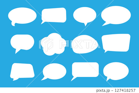 Collection of empty speech bubbles in various shapes. Vector illustration 127418257