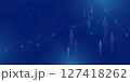 Business growth arrow and tech circuit lines on dark blue background with market graph and financial data strategy. Eps 10 127418262