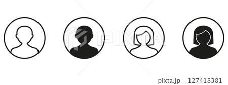 User Profile Avatar Icon Set. Male And Female Silhouette Symbols For User Identification And Online Presence. Isolated Vector Illustration 127418381