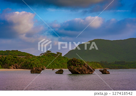 自然が織りなす石垣島の海と山の美しい景観 自然が織りなす石垣島の海と山の美しい景観 127418542