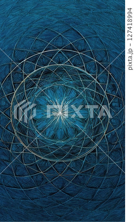 Soul Alignment Art: Intricate Blue Patterns for Meditation and Self-Awareness 127418994