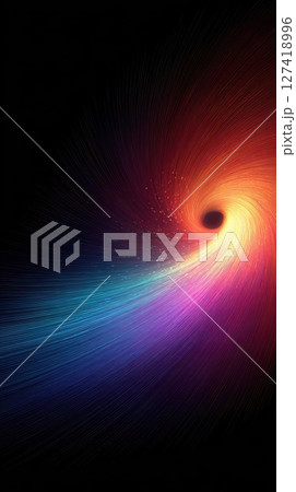 Swirling Colorful Vortex Creates a Mystical Sensation in a Dark, Psychedelic Pocket of Imagination 127418996