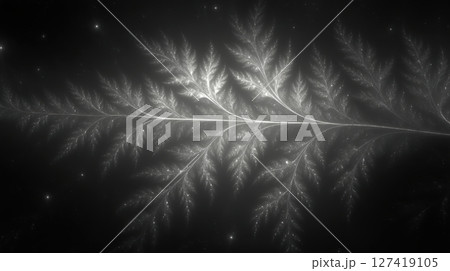 Fractal Plant Design Showcasing Intricate Details in a Surreal, Cosmic Environment Fractal Plant Design Showcasing Intricate Details in a Surreal, Cosmic Environment 127419105