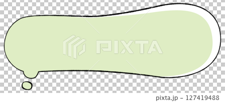Simple, horizontal speech bubble with a line drawing style. Thoughts. Horizontal gourd. Tail left. Stylish color. 127419488