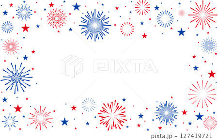 USA fireworks background, 4th July border, Independence Day USA fireworks background, 4th July border, Independence Day 127419721