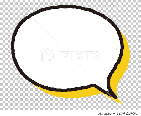 手繪風格黃色陰影氣泡橢圓 10 127421468