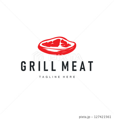 steak logo design concept steak meat bbq simple illustration symbol template food meat delicious brand product cafe and restaurant business steak logo design concept steak meat bbq simple illustration symbol template food meat delicious brand product cafe and restaurant business 127421561