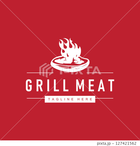 steak logo design concept steak meat bbq simple illustration symbol template food meat delicious brand product cafe and restaurant business steak logo design concept steak meat bbq simple illustration symbol template food meat delicious brand product cafe and restaurant business 127421562