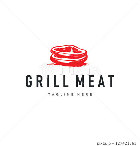 steak logo design concept steak meat bbq simple illustration symbol template food meat delicious brand product cafe and restaurant business steak logo design concept steak meat bbq simple illustration symbol template food meat delicious brand product cafe and restaurant business 127421563