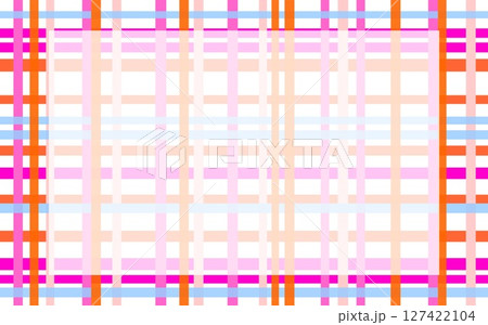格子模様　フレーム　ホワイトスペース　ピンク　オレンジ色 127422104