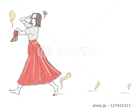パンプスの臭いに困る可愛い女性 127422321