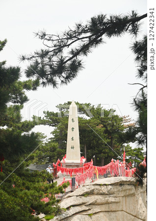 The obelisk, meaning "Heavenly Peak", sits atop Mount Huashan, a popular hiking and mountain climbing destination. Mount Huashan is one of the most famous tourist attractions in China The obelisk, meaning "Heavenly Peak", sits atop Mount Huashan, a popular hiking and mountain climbing destination. Mount Huashan is one of the most famous tourist attractions in China 127422341