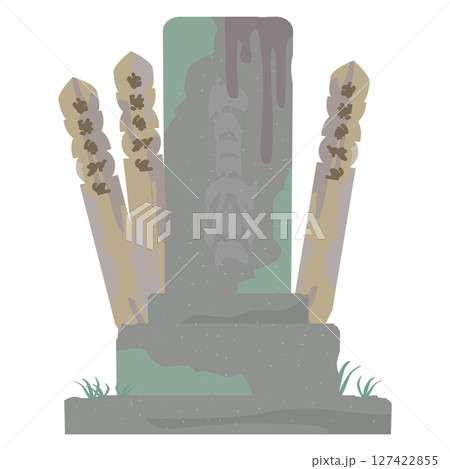 お化け屋敷などの販促に使える古びたお墓のベクターイラスト お化け屋敷などの販促に使える古びたお墓のベクターイラスト 127422855