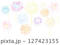 カラフルな花火のベクターイラストセット水彩 127423155