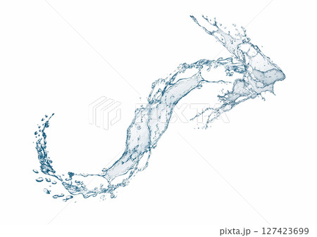 抽象的な青い水しぶきの3dイラスト 抽象的な青い水しぶきの3dイラスト 127423699