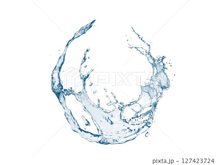 抽象的な青い水しぶきの3dイラスト 127423724