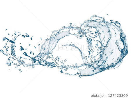 青い水しぶきの抽象的な背景 127423809