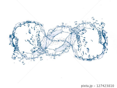 青い水しぶきの抽象的な背景 127423810