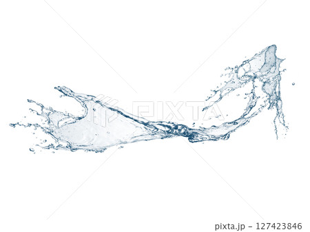 抽象的な青い水しぶきの3dイラスト 抽象的な青い水しぶきの3dイラスト 127423846