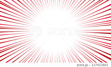 ペンタッチのサンバースト集中線背景/赤02 127423881