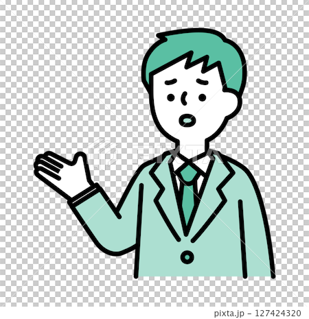 Vector illustration of a worried business man in a suit 127424320