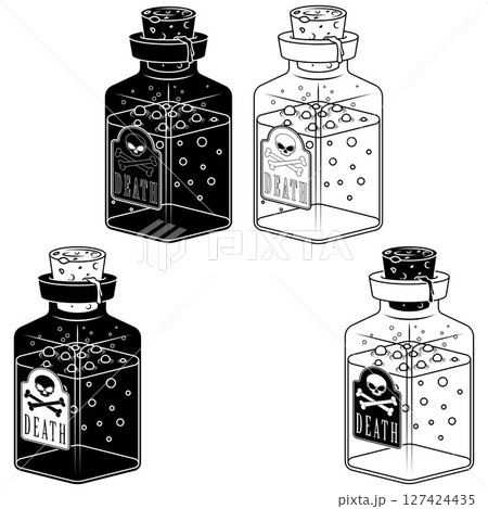Glass bottle with poisonous substance with 127424435