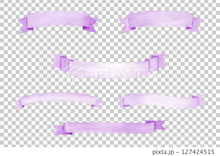 Set of watercolor purple banners 127424515
