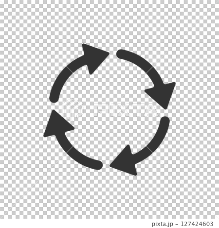 Cycle icon (circulation, process, flow) vector monochrome consisting of four arrows 127424603