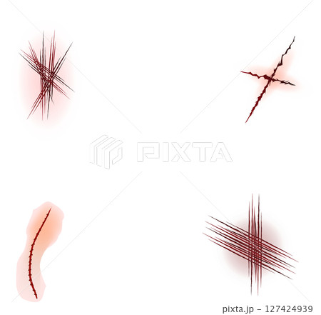 傷・ダメージのテクスチャイラストセット素材 127424939