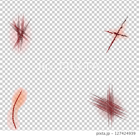 傷・ダメージのテクスチャイラストセット素材 127424939