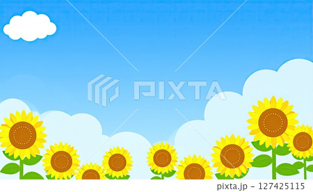 《AI画像》真夏の青空と向日葵 127425115