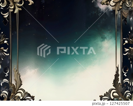 ゴシックレトロなホラー招待状風フレーム壁紙 127425507