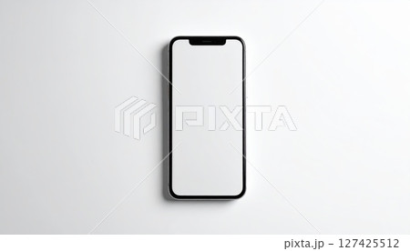 《AI画像》白背景とスマートフォン 《AI画像》白背景とスマートフォン 127425512