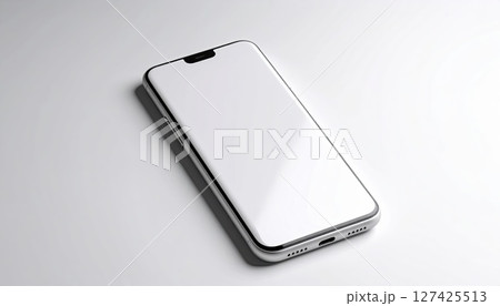 《AI画像》白背景とスマートフォン 《AI画像》白背景とスマートフォン 127425513