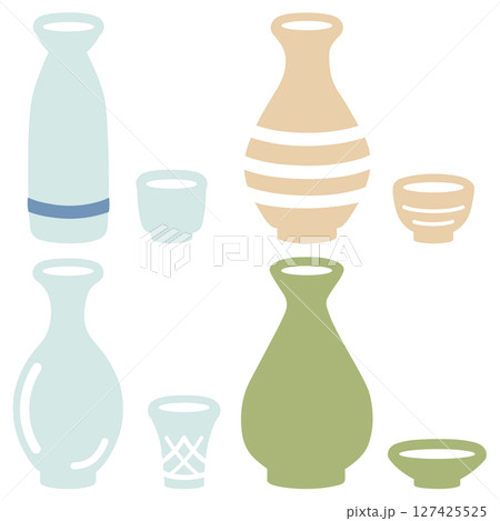 徳利とおちょこイラストセット 徳利とおちょこイラストセット 127425525