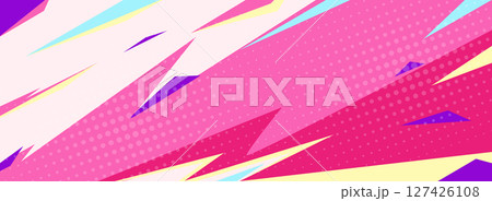 ピンクのダイナミック背景 ポップアート 鋭いライン イラスト ピンクのダイナミック背景 ポップアート 鋭いライン イラスト 127426108