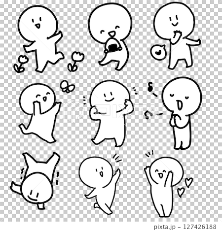 簡單可愛的人物插畫集 127426188