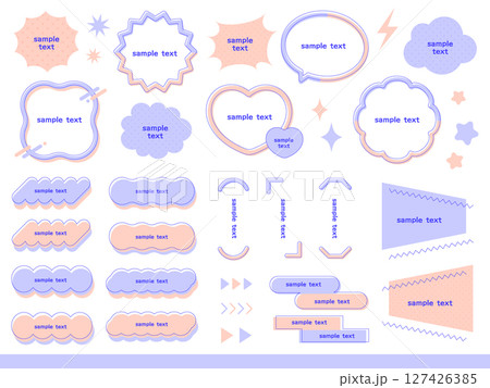 シンプルでかわいい若者向けの見出しデザインセット シンプルでかわいい若者向けの見出しデザインセット 127426385