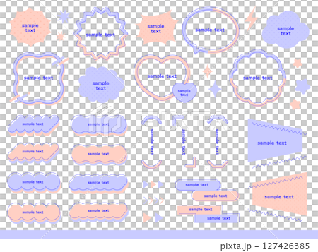 シンプルでかわいい若者向けの見出しデザインセット シンプルでかわいい若者向けの見出しデザインセット 127426385