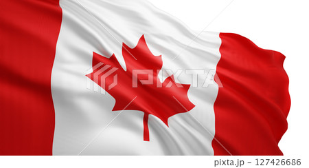 Canada flag isolated on white background 3D render 127426686